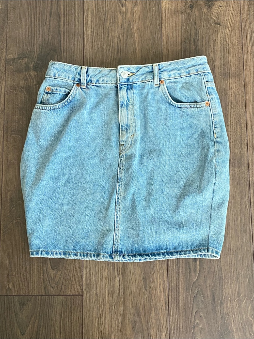 Topshop Light Blue Denim Mini Skirt